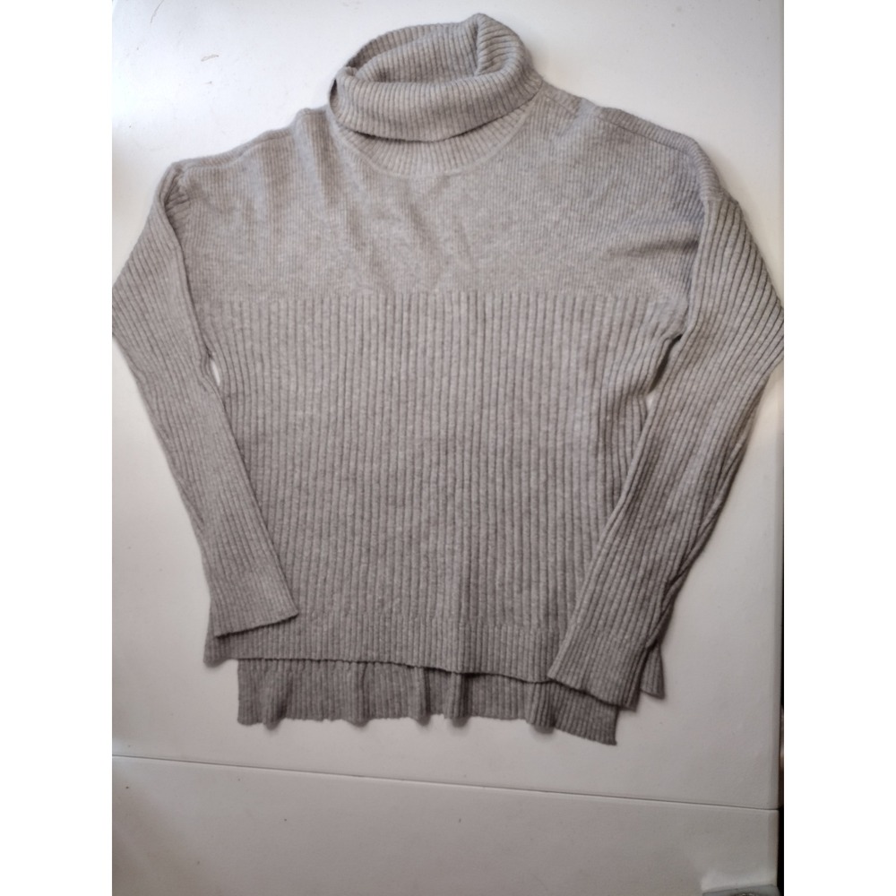 CYRUS Women's Grey Ribbed Knit Turtleneck Sweater‎ Size L